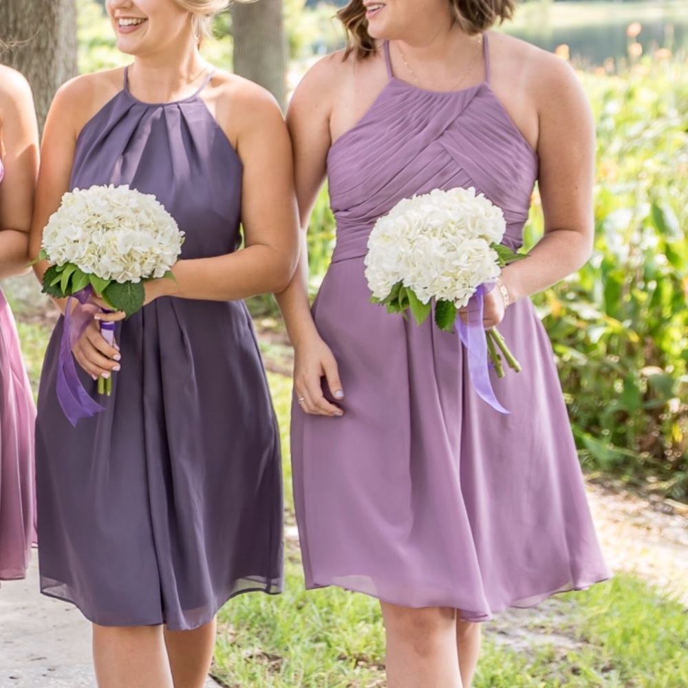 Azazie “Adriana” in Wisteria bridesmaid dress.